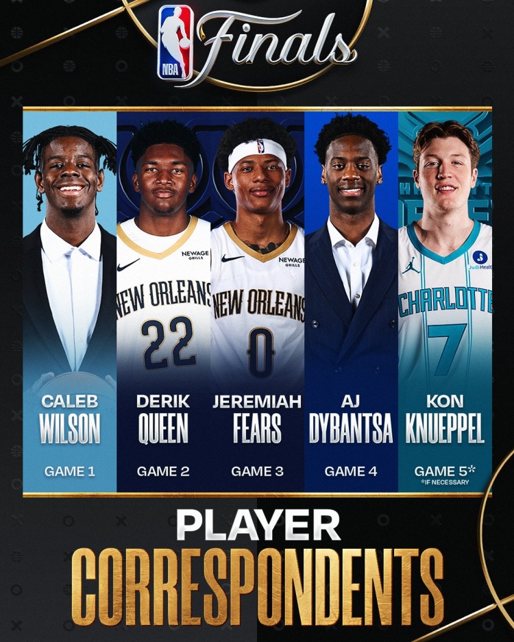 bob半岛体育平台-NBA公布总决“球员记者团”名单:状元大热迪班萨、克尼佩尔在列